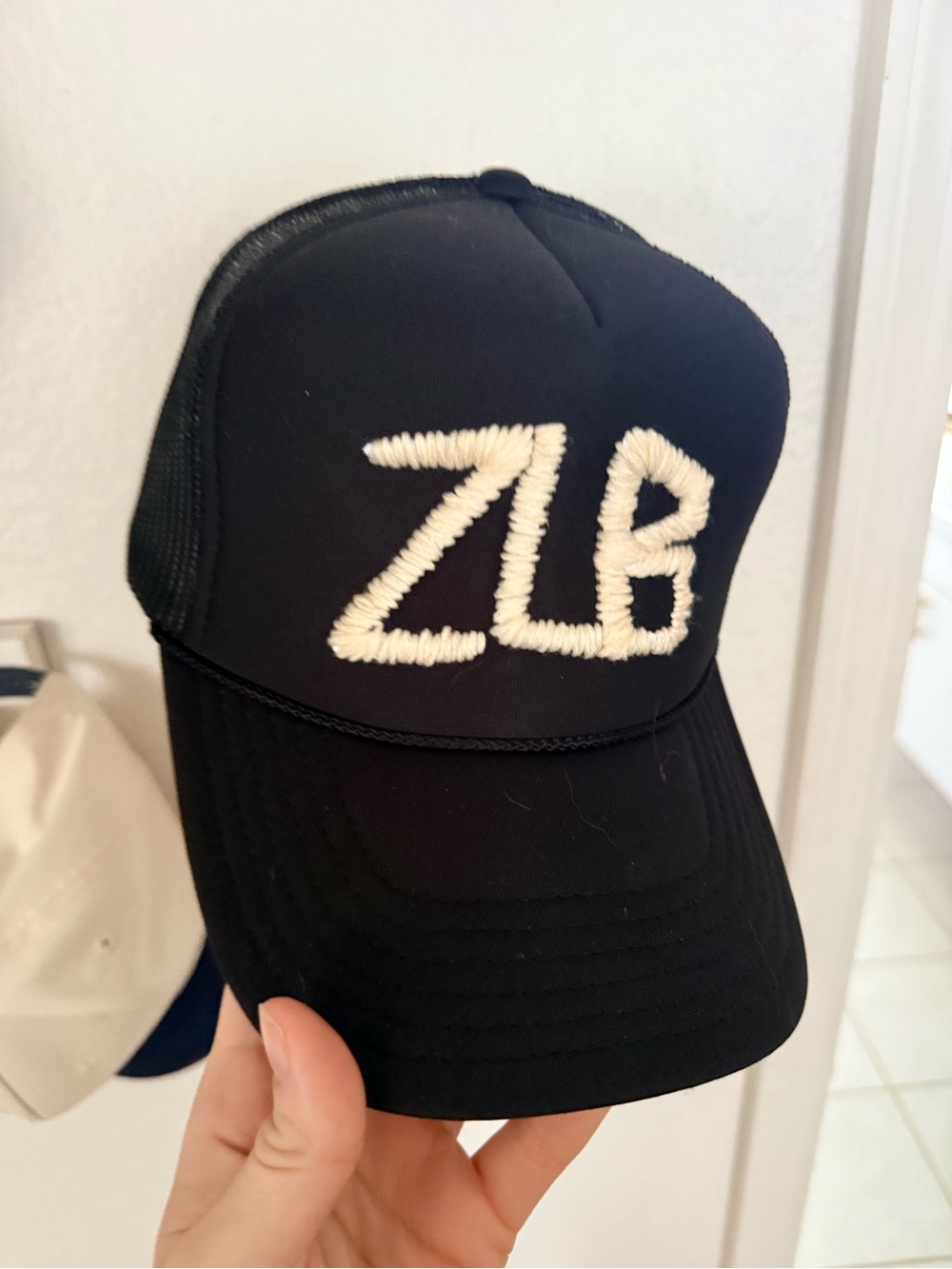 Black Trucker Cap with White ZLB Embroidery- Zach Bryan